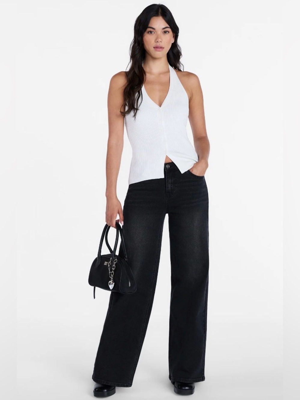 NWT Madden NYC Black Straight Leg Jeans mid rise